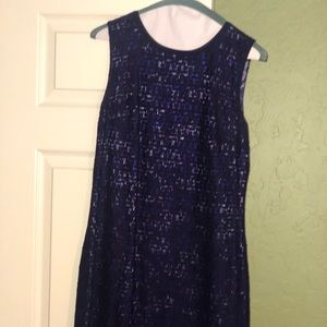 Tahari purple lace dress
